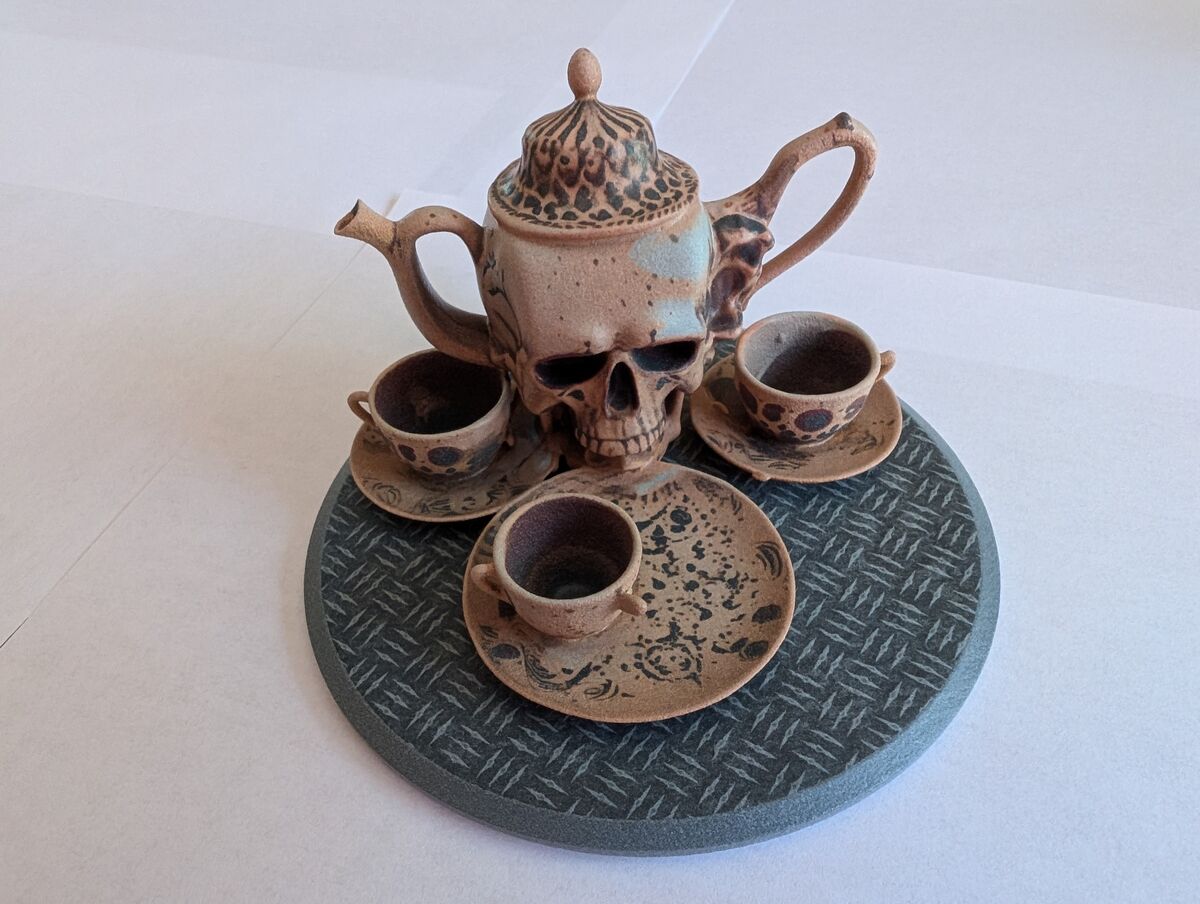 AI-generated tea set made printable