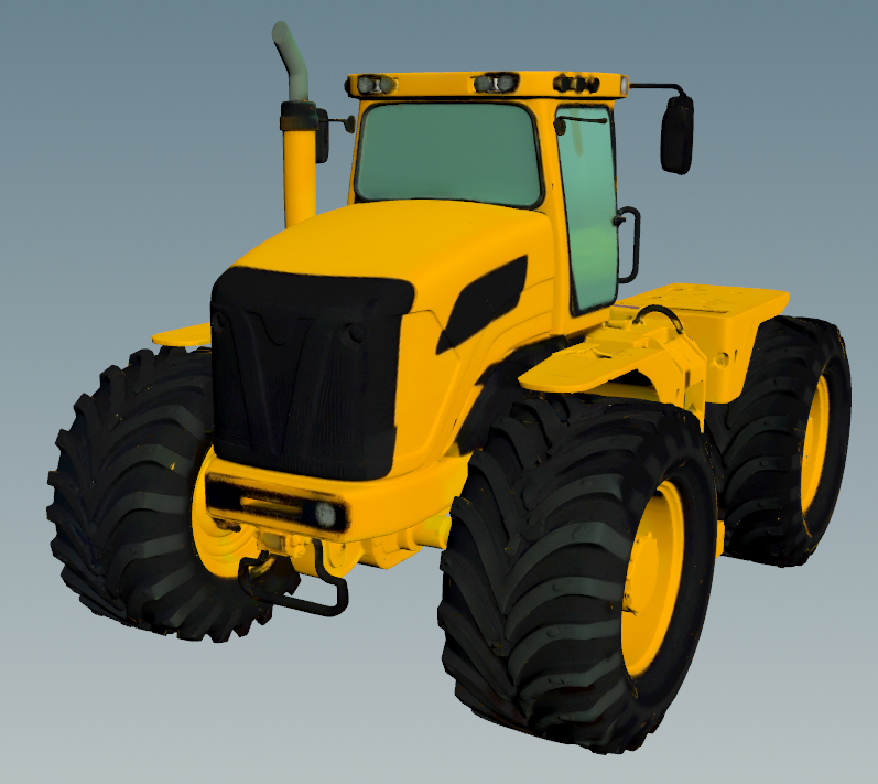 AI-generated tractor before fix